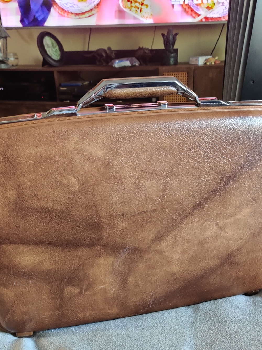 American Tourister Brown Leather-Effect Men's Briefcase